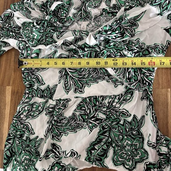 Cato Women’s Cold Shoulder Tropical Blouse Top Women’s Medium Resort Beachy NWT - Picture 14 of 15